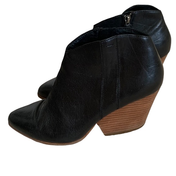 Eileen Fisher Leather Western Demi Wedge Bootie Size 9 - Picture 3 of 9